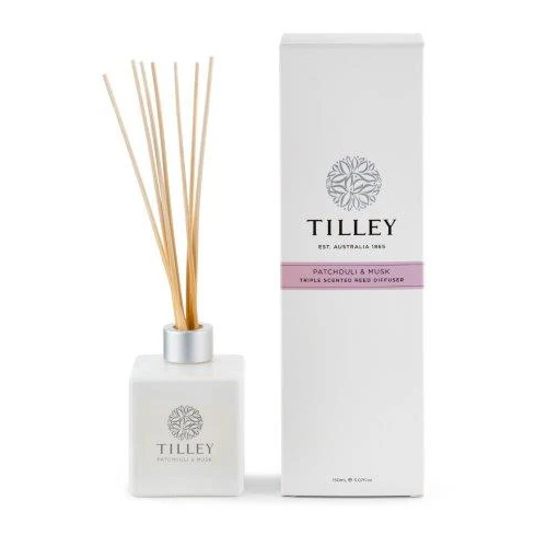Tilley Classic White Triple Scented Reed Diffuser 150mL - Patchouli & Musk FG0765
