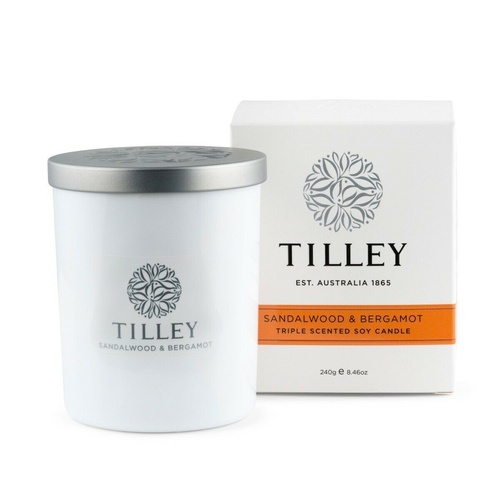 Tilley Triple Scented Soy Candle 240 g - Sandalwood & Bergamot FG0711