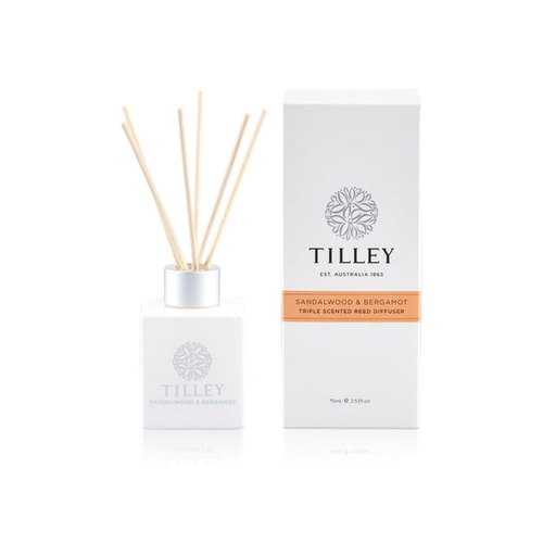 Tilley Triple Scented Reed Diffuser 75mL - Sandalwood & Bergamot FG0790