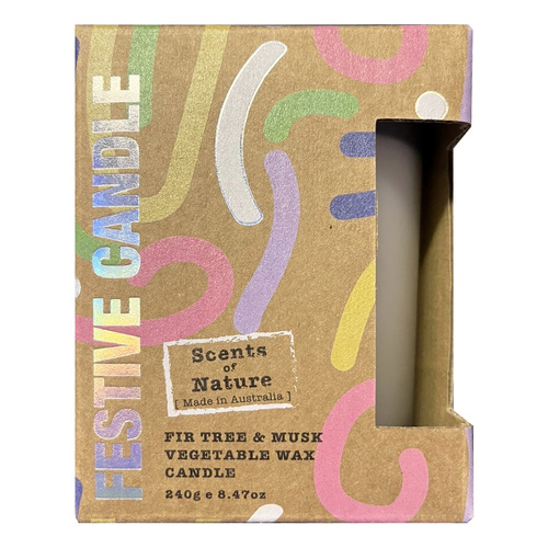 Scents Of Nature Soy Candle 240g - Fir Tree & Musk, Tilley FG1404