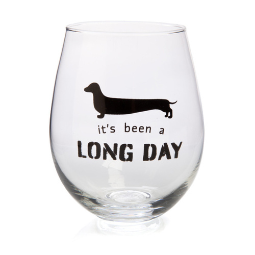 MDI Premium Stemless Wine Glass Dachshund, DN-SWG/DA