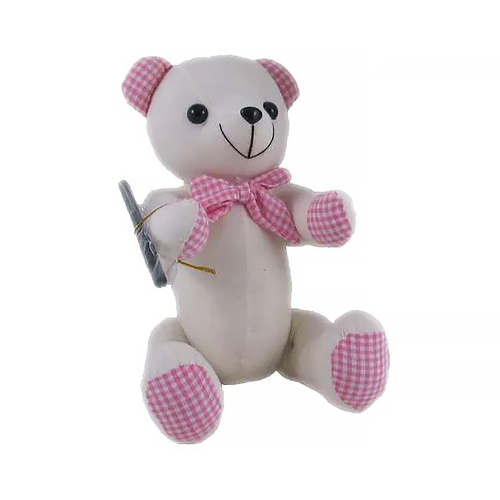 Elka Autograph Bear Large 38cm Pink Gingham Signature Bear 5606-PKG
