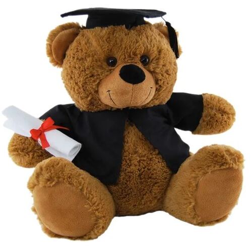 Graduation Soft Toy Brown Bear 18cm 76201-18G