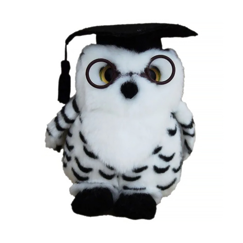 Elka Plush Graduation Spotted Owl 18cm, 67313