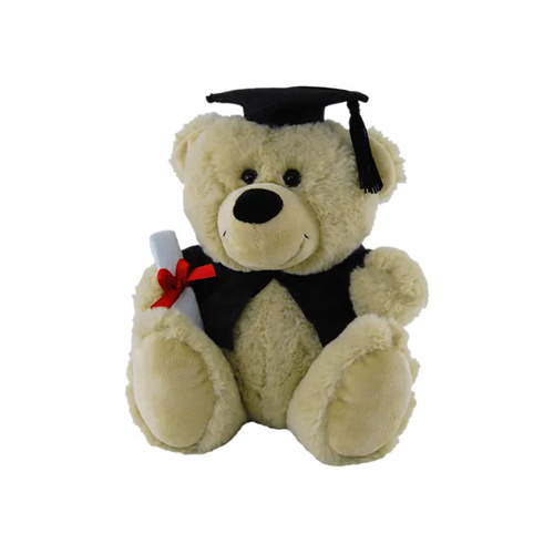 Elka Plush 18cm Graduation Bear Jelly Beige, 76201-18GB
