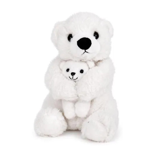 Elka Plush 24cm Polar Bear with Baby, 213