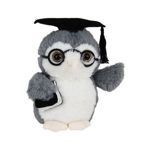 Elka Plush 18cm Graduation Owl with Book, 26032