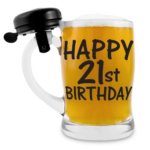 Landmark Concepts Beer Stein 350mL with Bell - Happy 21st Birthday BG721