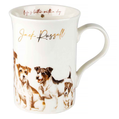 Landmark Mug Muddy Paws Jack Russell 310mL New Bone China Old Tupton Ware OT179