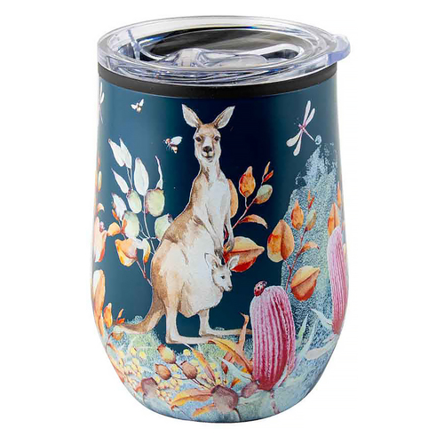 Landmark Travel Mug Fauna Flora Australian Kangaroo 360mL Insulated Tumbler OT289