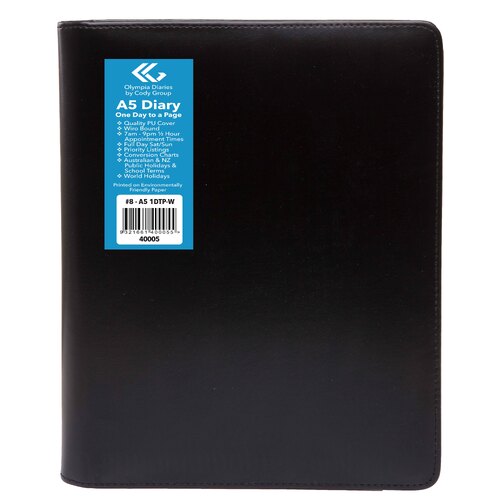 2026 Diary Olympia A5 Day to Page Wiro PU Cover #8 40005