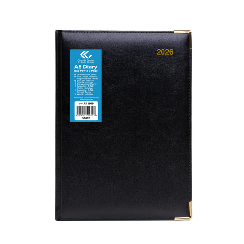 2026 Diary Olympia A5 Day to Page Leatherette Cover #9 50002