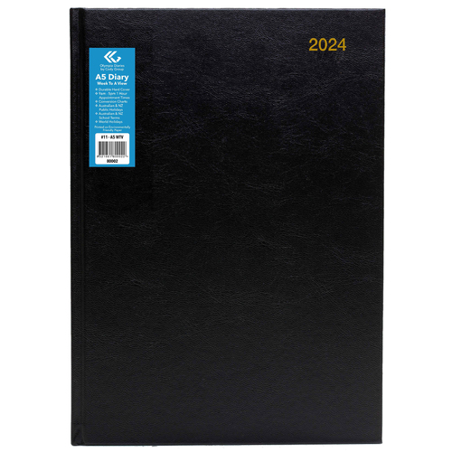 2024 Diary Olympia A5 Week to View Hard Cover #11 80002