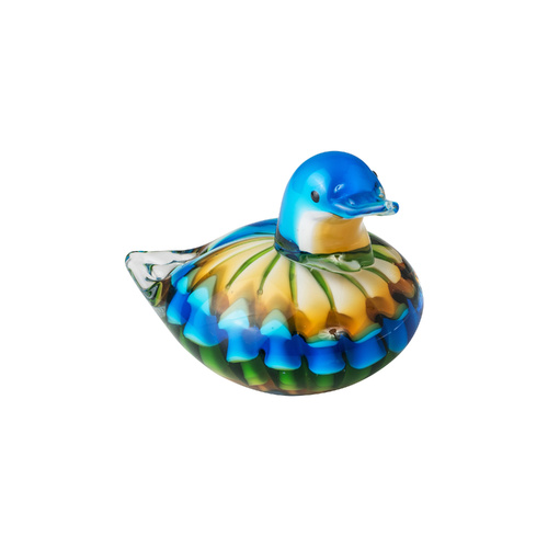 The Russell Collection Zibo Art Glass Ornament 12cm Duck Anas, CCG ANAS