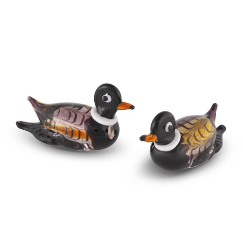 The Russell Collection Zibo Art Glass Ornament Nano Ducks (Set of 2), CNG POND
