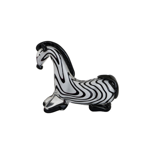The Russell Collection Zibo Art Glass Ornament L21cm Zebra, CCG ZEBRA