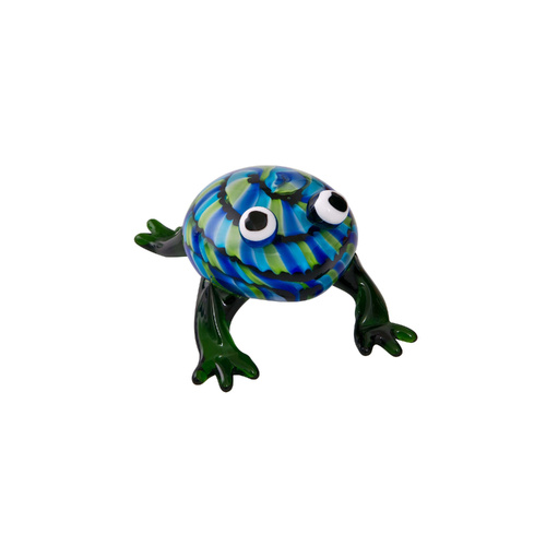 The Russell Collection Zibo Art Glass Ornament 8cm Frog Green Legs, CCG FROG2S