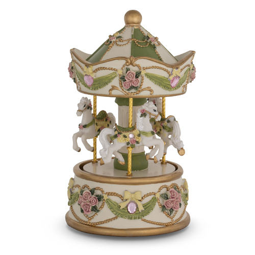 Russell Collection Music Box 14cm Petite Carousel Limone, Whitehill HI CXPETLIMONE