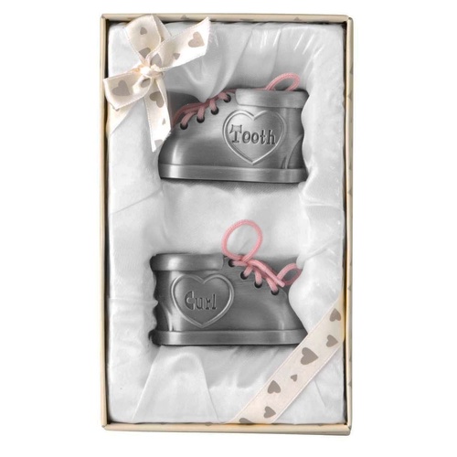 The Russell Collection Trinket Set First Tooth & Curl Pewter Finish, HI F2BP