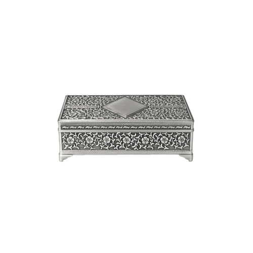 The Russell Collection Jewellery Box Medium Diamante Pewter Finish, HR MD7P