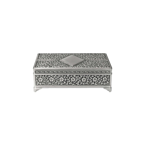 The Russell Collection Jewellery Box Large Diamante Pewter Finish, HR MD9P