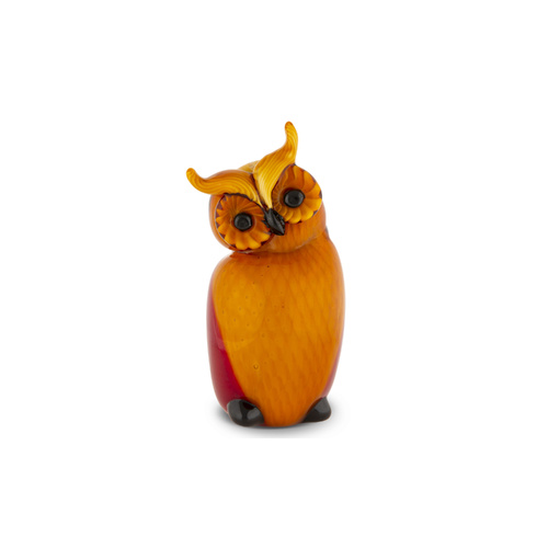 The Russell Collection Zibo Art Glass Ornament 28cm Wise Owl, CCG NZA13366