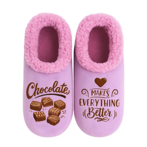 Slumbies Pairables Women's Winter Slippers Extra Large - CHOCOLATE (Pink) SLUPCH04