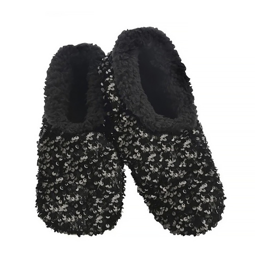 Slumbies Winter Slippers Women's Large - Sequin Glam Black, Sunbird SLUWSG03