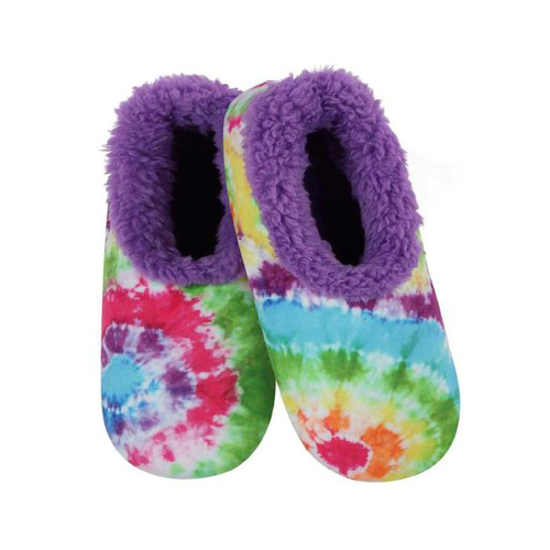 Slumbies Winter Slippers Women's Medium - Peace Tie Dye Purple, SLUWPT02