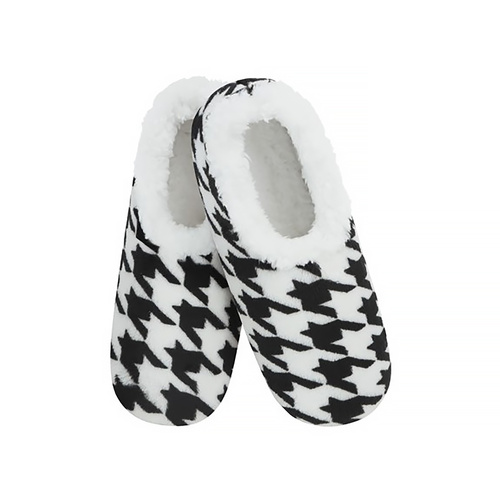 Slumbies Winter Slippers Women's Large - Positive Negative Houndstooth, Sunbird SLUWPN03