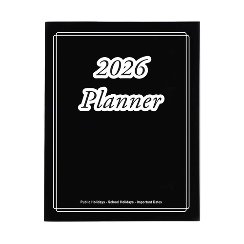 Centurion 2026 Planner Quarto Month to View Black, Sunbird Y-D4007-1