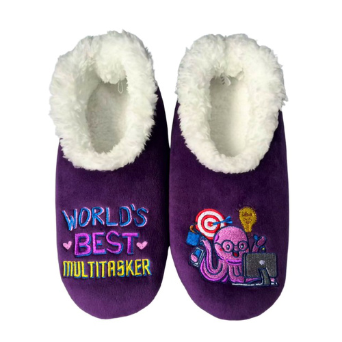 Slumbies Pairables Women's Winter Slippers Large - MULTI TASKER (Purple) SLUPMT03
