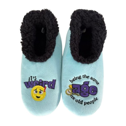 Slumbies Pairables Women's Winter Slippers Medium - WEIRD AGE (Blue) SLUPAO02