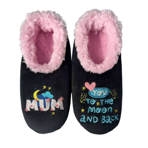 Slumbies Pairables Women's Winter Slippers Medium - Mum (Black) SLUPMG02