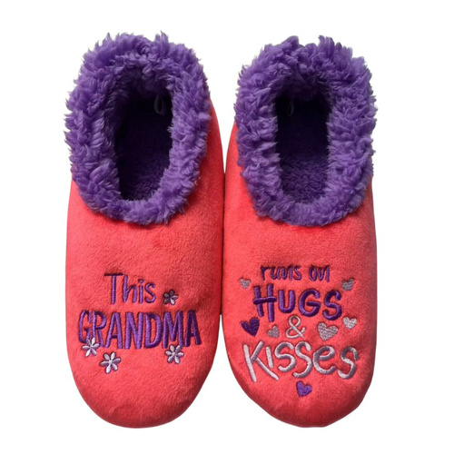 Slumbies Pairables Women's Winter Slippers Large - Grandma (Pink) SLUPMG03
