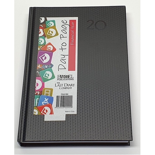 2022-2023 Financial Year Diary Everyday A5 Day to Page Black Last Diary Company
