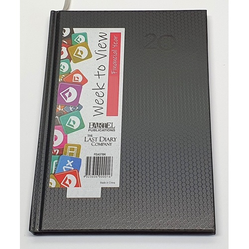 2022-2023 Financial Year Diary Everyday A5 Week to View Black Last Diary Company