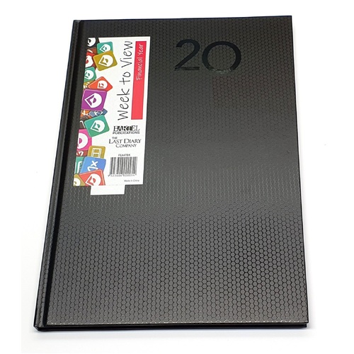 2025-2026 Financial Year Diary Everyday A4 Week to View Black Last Diary Company FEA47BK