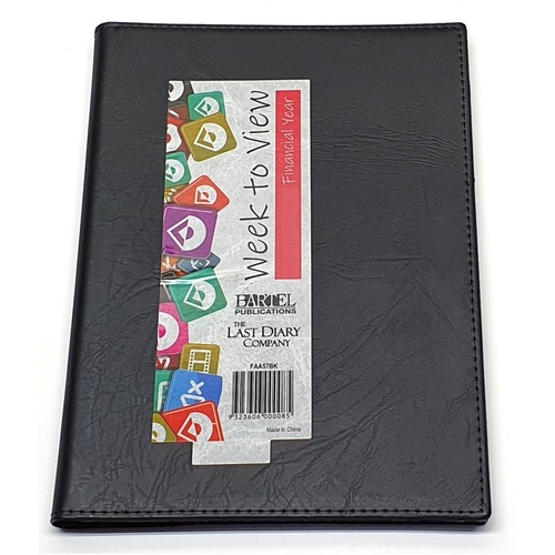 2022-2023 Financial Year Diary Ainsley A5 Week to View Black Last Diary Company