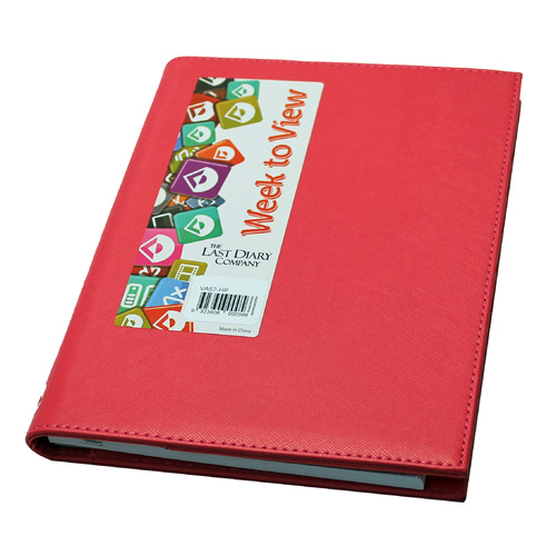 2026 Diary Victoria A5 Week to View Wiro Hot Pink Last Diary Company VA57HP