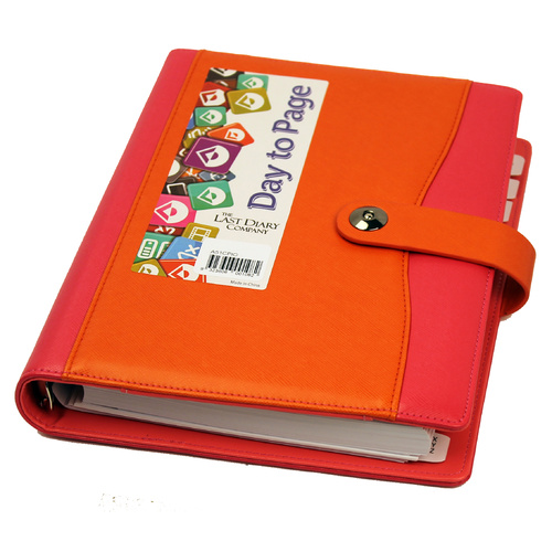 2026 Diary Nicholls A5 Midi Day to Page Clip Pink Orange Last Diary Company A51CPIO