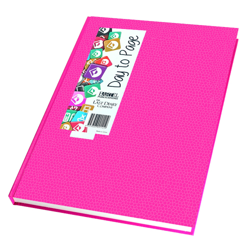 2026 Diary Everyday A4 Day to Page Casebound Hot Pink Last Diary Company EA41HP