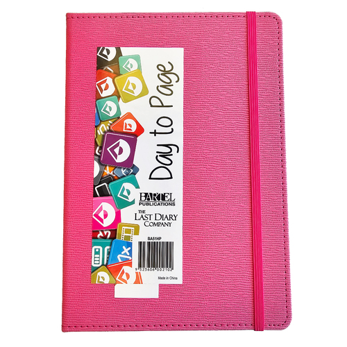 2026 Diary Becall A5 Day to Page Casebound Hot Pink Last Diary Company BA51HP