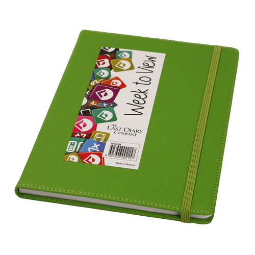 2022 Diary Becall A5 Week to View Casebound Green, Last Diary Company BA57GR