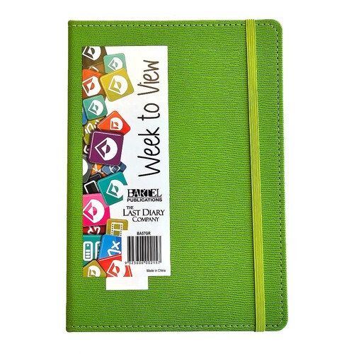 2025 Diary Becall A5 Week to View Casebound Green Last Diary Company BA57GR