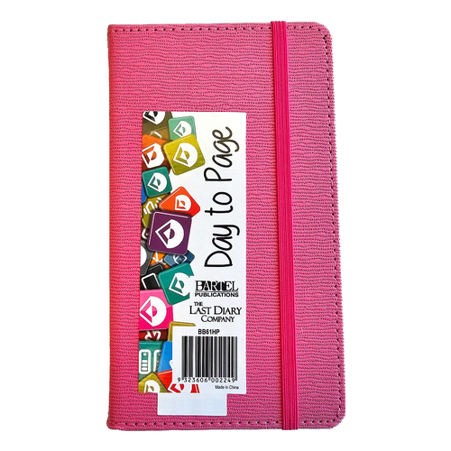 2025 Diary Becall B6 Day to Page Casebound Hot Pink Last Diary Company BB61HP