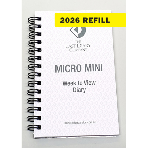 2026 Refill Victoria A7 Micro Mini Week to View Wiro by Last Diary Company VA77