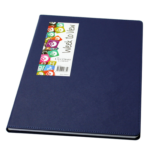 2022 Diary Becall A4 Week to View Casebound Blue, Last Diary Company BA47BL