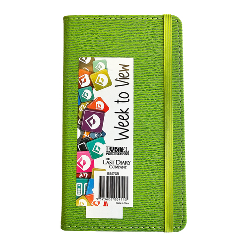 2026 Diary Becall B6 Week to View Casebound Green Last Diary Company BB67GR