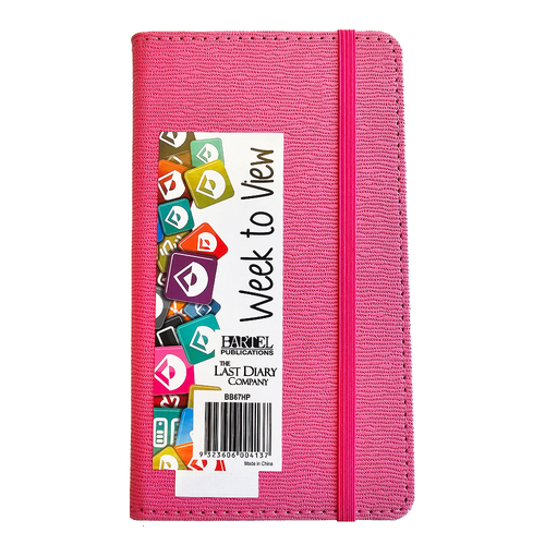 2025 Diary Becall B6 Week to View Casebound Hot Pink Last Diary Company BB67HP